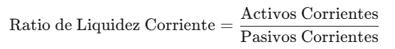 formula liquidez corriente